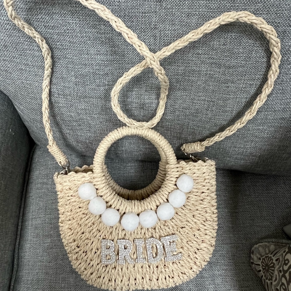 Bride Straw Crossbody Bag in Natural
